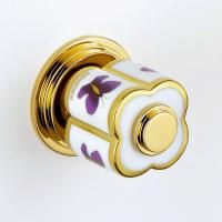 THG CAPUCINE MAUVE DECOR OR Ручка дверная одинарная, декор золото/лиловый, цвет полированное золото