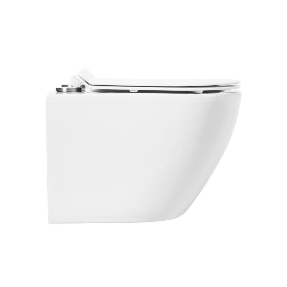 OVALE Унитаз подвесной безободковый с сиденьем в комплекте AM011CHR/SC, артикул AM011CHR/SC
