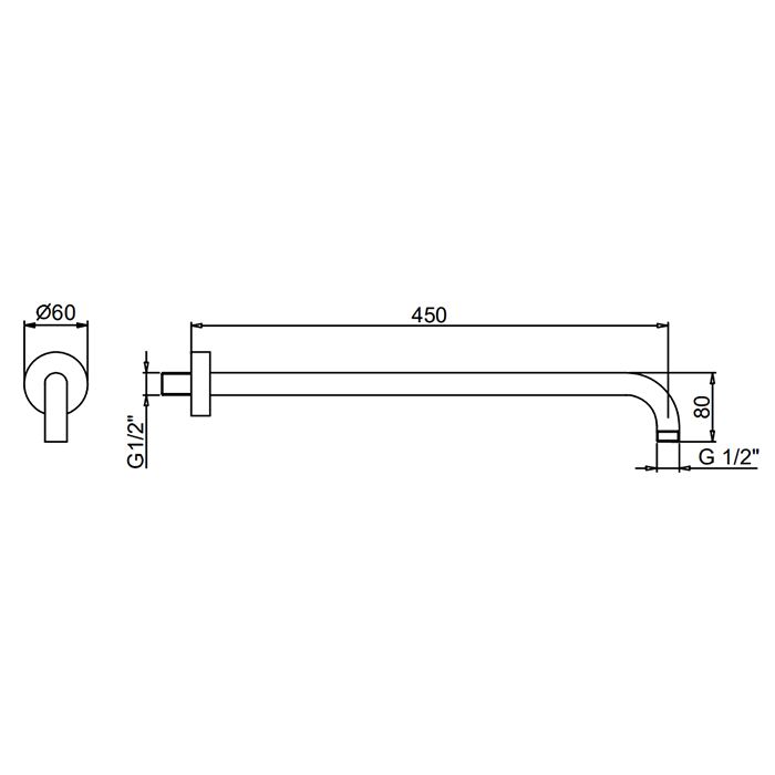 Fantini Mare Кронштейн для верхнего душа 45 см , цвет: белый  матовый