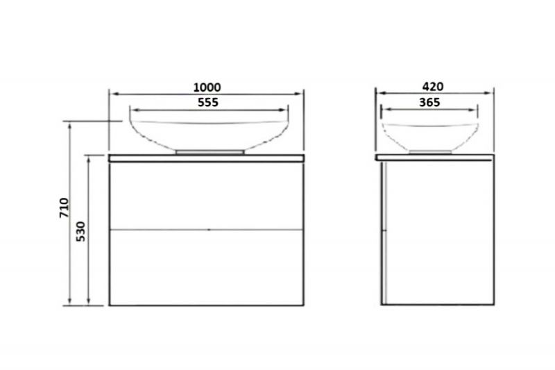 Тумба с раковиной Orange Otto 100 Ot-100TuGLASS+G56 Белая