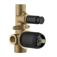 Plumberia Selection IXO Внутренняя часть встраиваемого смесителя для душа на 2 вых.с кнопочн. девиатором, диам.35мм, черн.матов.