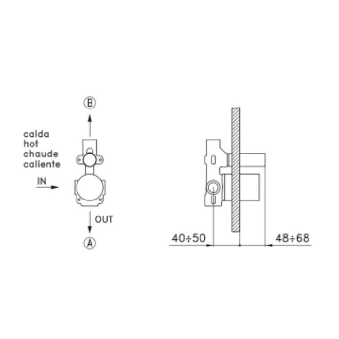 Stella Sirius Встраиваемая часть однорычажного смесителя с переключателем