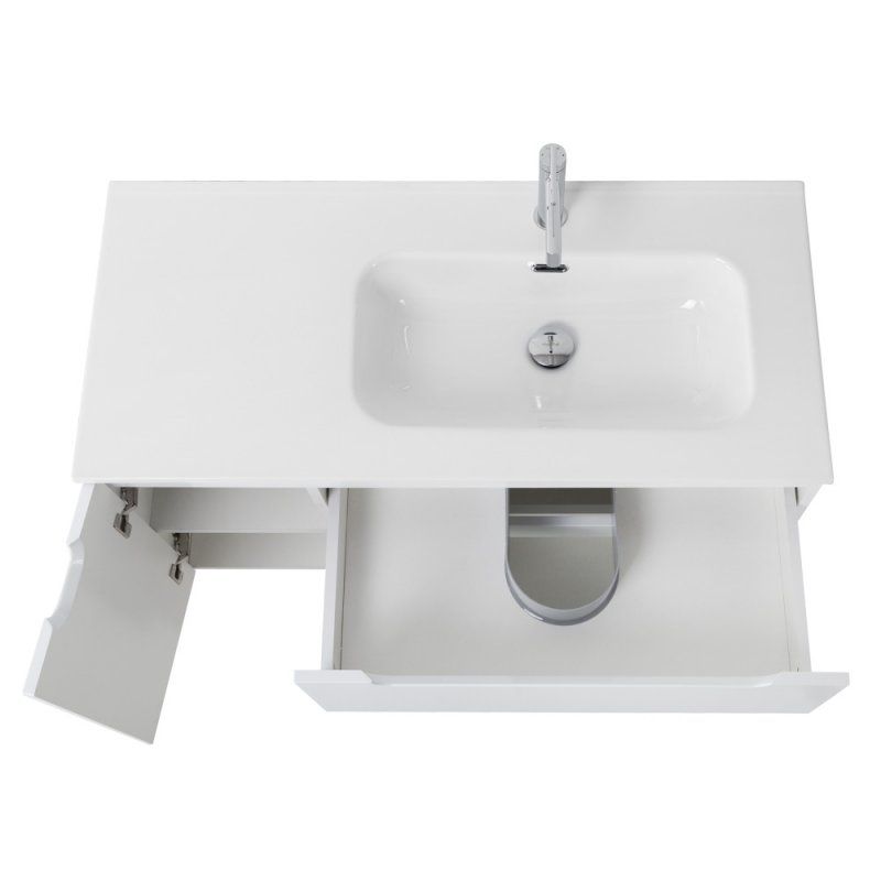 ETNA База под раковину подвесная с двумя выкатными ящиками и одной распашной дверцей, левосторонн. Rovere Nature,1004x462x500, ETNA-1000-2C-1A-SO-RN-L, артикул ETNA-1000-2C-1A-SO-RN-L