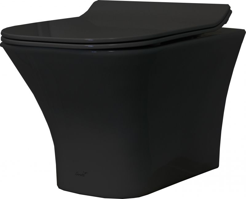 Унитаз Cerutti SPA 2615E Matt Black 7506 подвесной с сиденьем Микролифт Унитаз Cerutti SPA 2615E Matt Black 7506 подвесной с сиденьем Микролифт