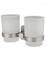 Два стакана для зубных щеток с держателем WONZON & WOGHAND POLO, Брашированный никель (WW-8928-BN)