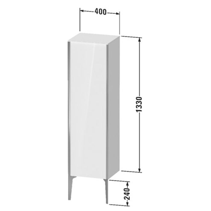 Duravit XViu Ножки 240x25x10мм, алюминивые, в комплекте : 2шт., цвет: чёрный матовый, артикул XV971500000