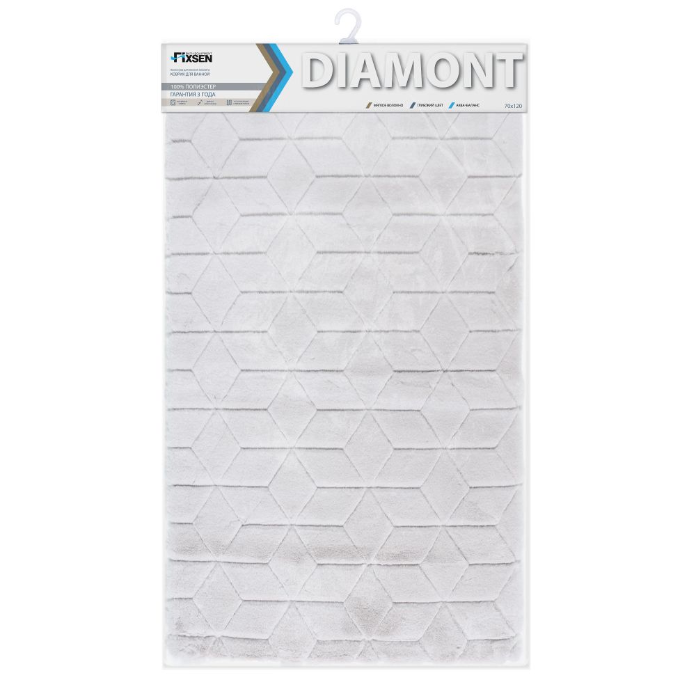 Коврик для ванной комнаты FIXSEN DIAMONT FX-9050K, серый, артикул FX-9050K