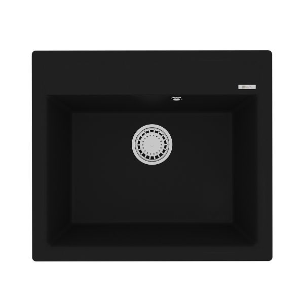 Кухонная мойка Lemark HANKA 570 врезная прямоугольная из кварцгранита цвет: Антрацит  (9910013)
