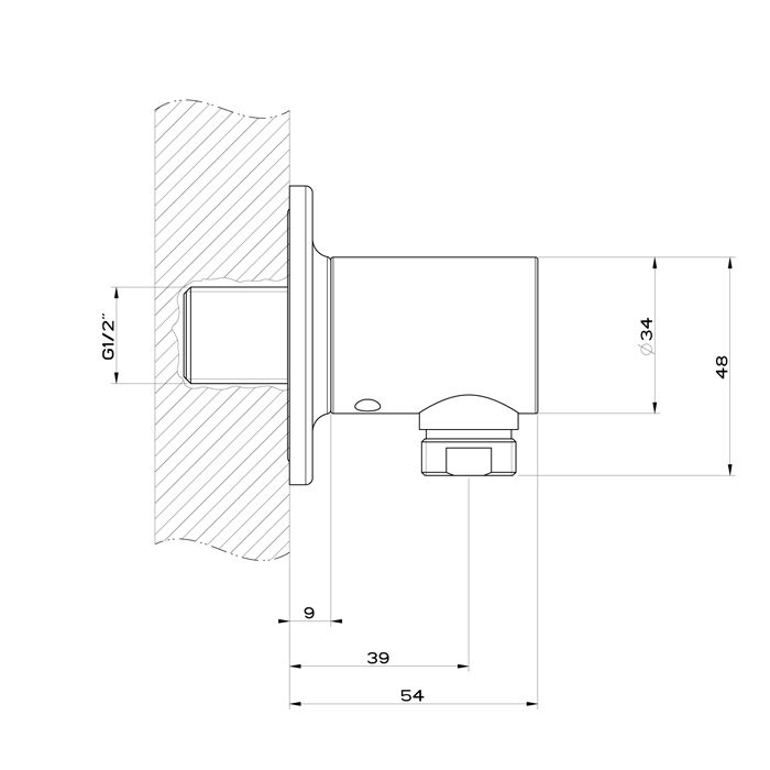 GESSI INCISO Вывод воды на 1/2", цвет: finox