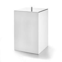 Урна, 3SC, BeMood, с крышкой, ширина, мм-200, глубина, мм-200, высота, мм-320, тип установки-напольный, цвет-белый/никель сатинированный матовый