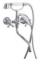 Смеситель Deco Classic с длинным изливом (25см) и ручным душем для ванной, цвет хром-золото Смеситель Deco Classic с длинным изливом (25см) и ручным душем для ванной, цвет хром-золото