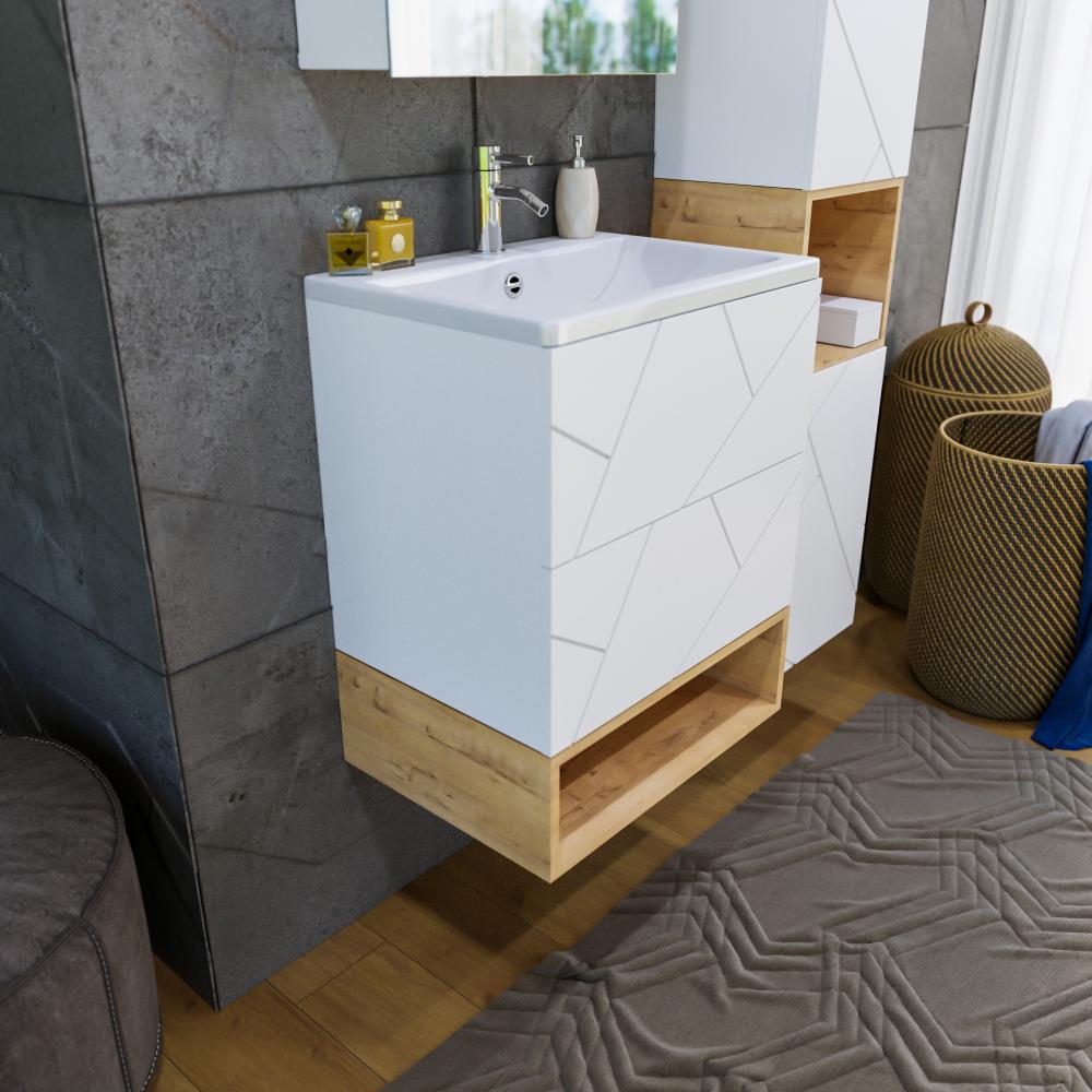 Ниша для тумбы Бриклаер КРИСТАЛЛ 60 см, дуб бунратти