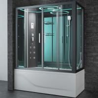 Душевой бокс SSWW BU615 L 170x85 с баней профиль Голубой сапфир матовый задняя стенка зеркальная