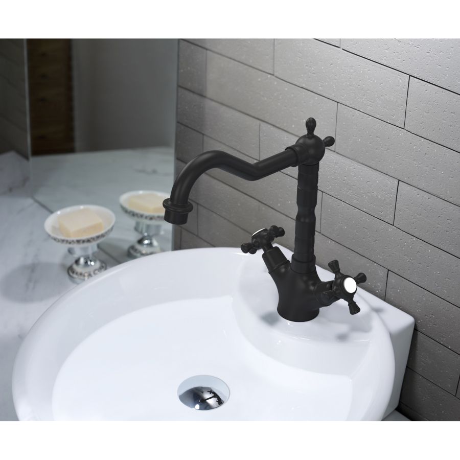 Смеситель для раковины Timo Nelson 0143/03F черный, артикул 0143/03F