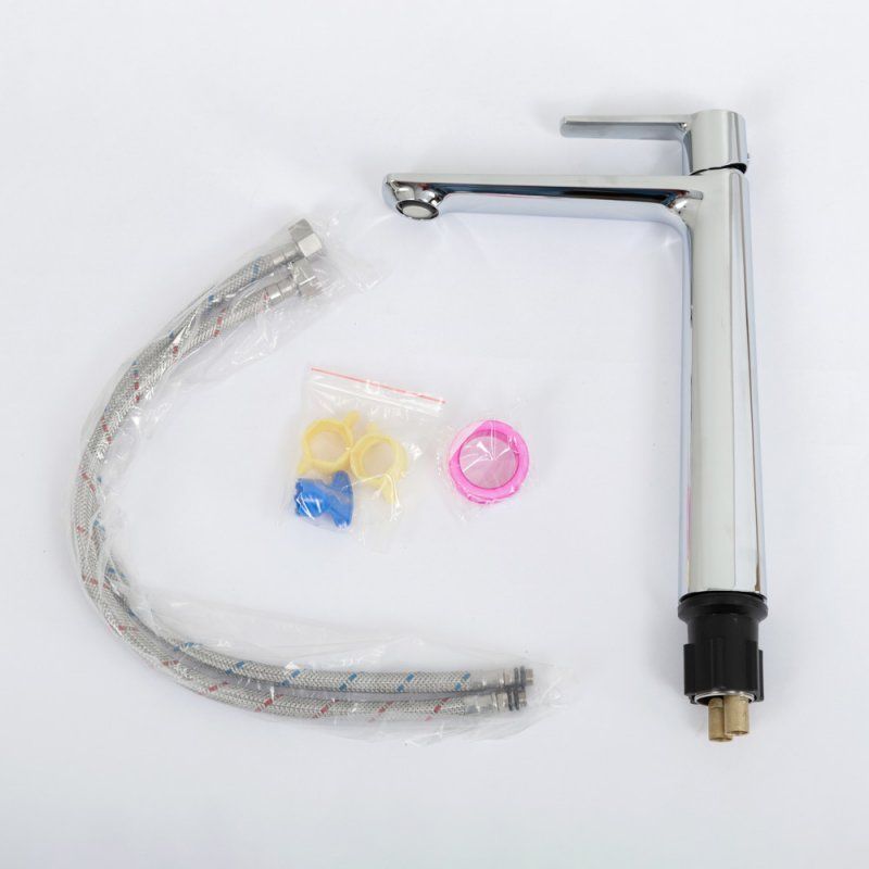 LUX-LC-01-W0 Смеситель для накладных раковин однорычажный, без донного клапана, хром, артикул LUX-LC-01-W0