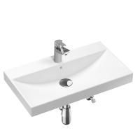 Комплект 5 в 1 Lavinia Boho Bathroom Sink 21510273, врезная фарфоровая раковина 80 см, смеситель, латунный сифон, донный клапан quick-clac, угловые вентили 2 шт.