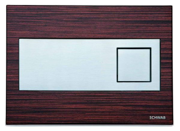 Schwab Caro, стеклянная панель смыва с 2 клавишами, цвет основы wenge/цвет клавиш глян. хром