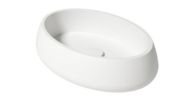 Zenon Elipse, накладная раковина овальной формы, 60х42х15 см, цвет белый матовый