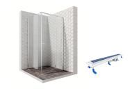 Душевой уголок Ambassador Diamond 12011103R-ST4, квадратный, линейный трап, 100х100