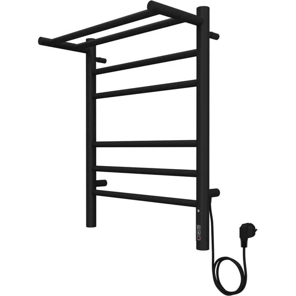 Полотенцесушитель электрический с полкой Terminus Аврора П6 450х60 КС, черный муар, артикул 4670078556929