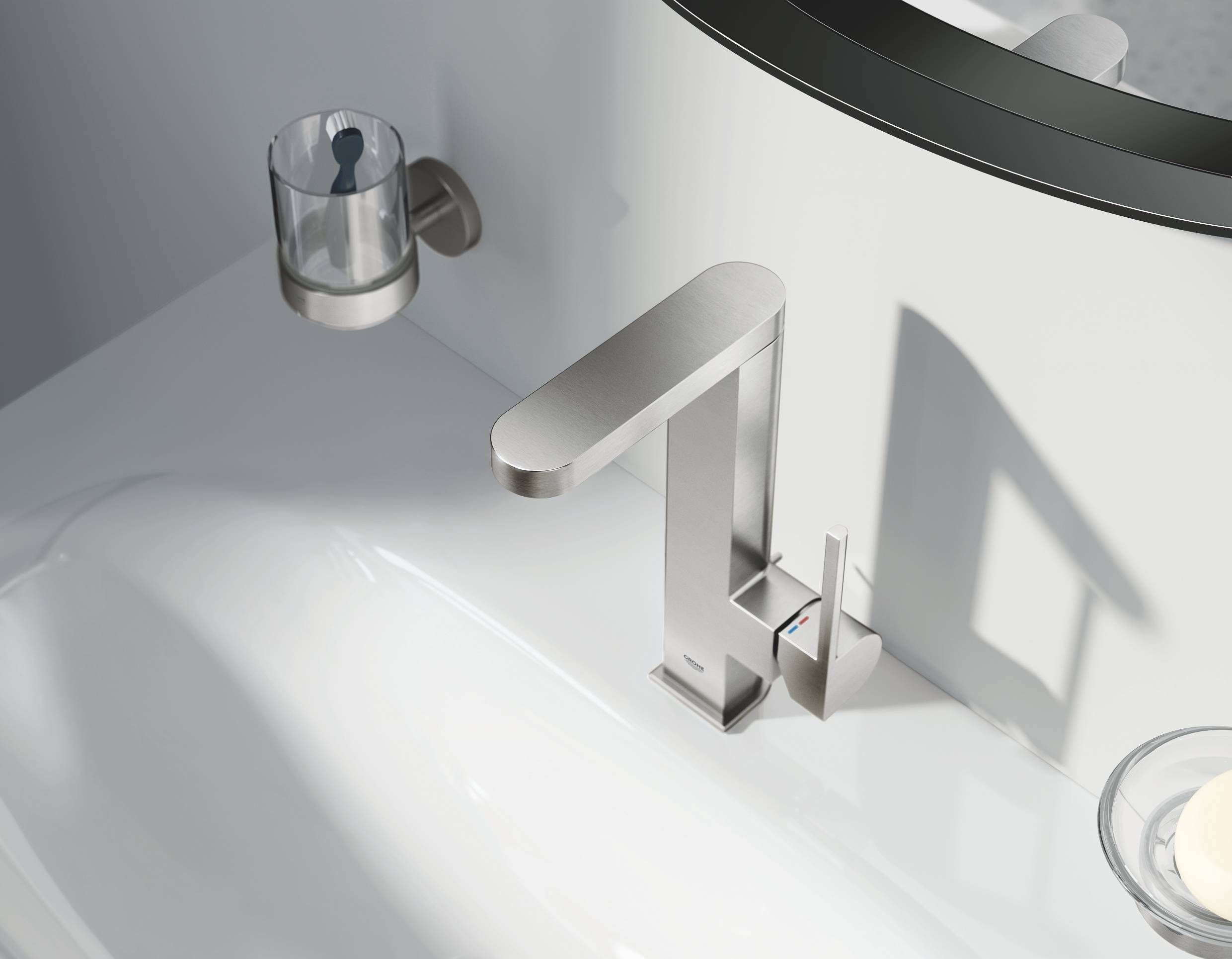Смеситель для раковины GROHE Plus однорычажный 1/2 L-Size, суперсталь (23851DC3)" Смеситель для раковины GROHE Plus однорычажный 1/2 L-Size, суперсталь (23851DC3)"