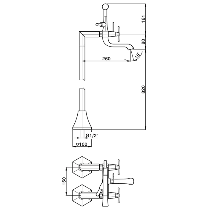 CISAL Cherie Напольный смеситель для ванны двухрычажный, с душевым комплектом, цвет розовое золото/черный