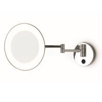 Bertocci Зеркала косметические Косметическое настенное круглое зеркало с LED-подсветкой,выключ.,3кратное увелич,цвет никель матовый