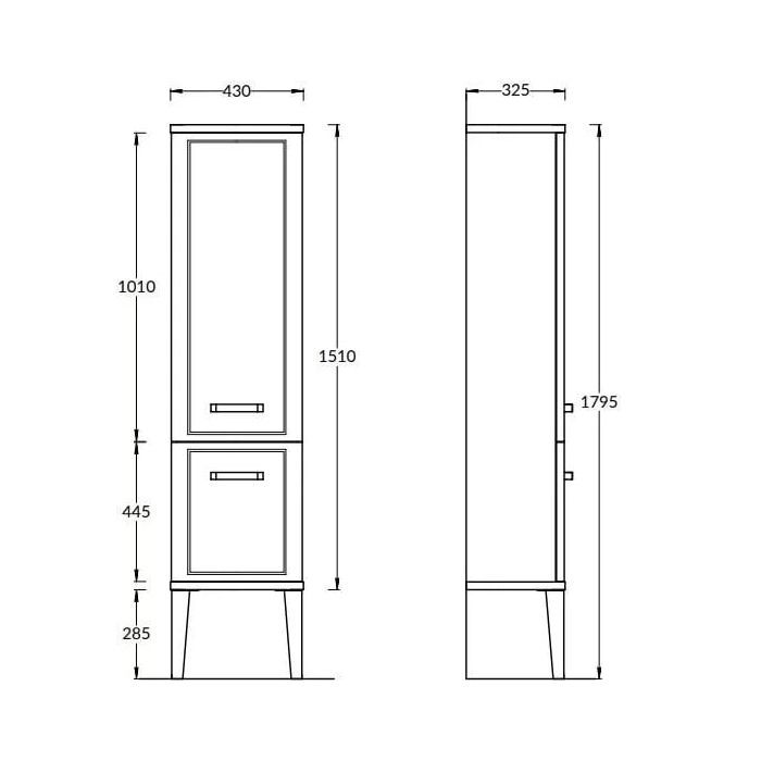 Kerama Marazzi Пенал POMPEI напольный\подвесной 150, черный глянцевый, артикул PO.N.150\BLK