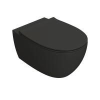 GLOBO 4ALL Унитаз подвесной БЕЗОБОДКОВЫЙ 54*36см, с системой скрытого крепежа, цвет Smoke