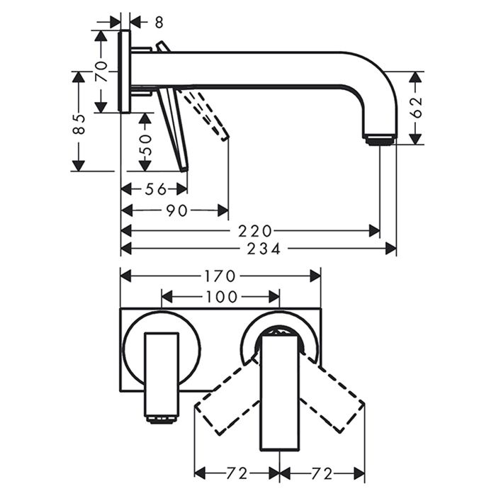 AX Citterio Смеситель для раковины,наст.,пан., цвет шлифованная бронза
