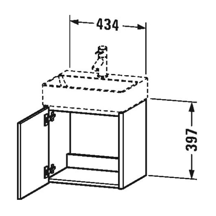 Duravit DuraSquare Рукомойник 450 мм, без перелива, с площадкой, с 1 отв. под смеситель, на столешницу,с креплением,Цвет белый, артикул 0732450071