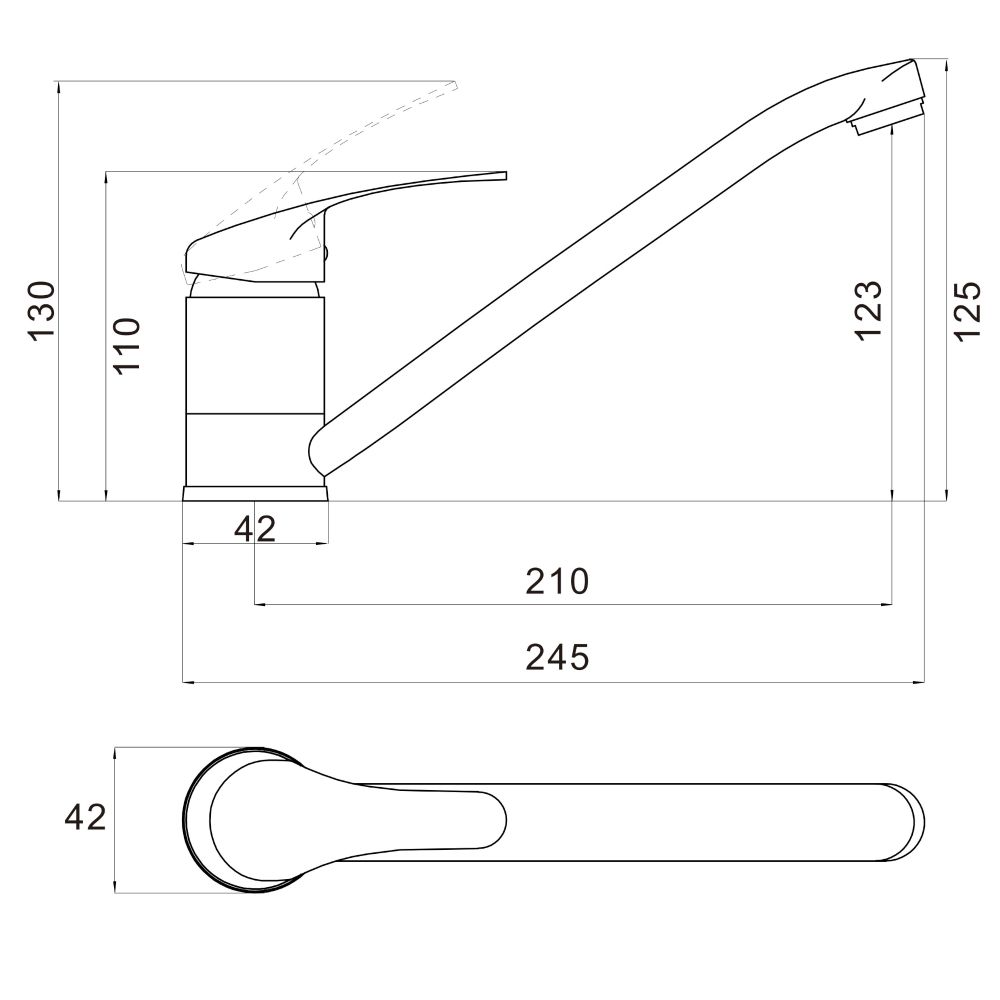 Смеситель для кухни Savol S-T4901-1, хром