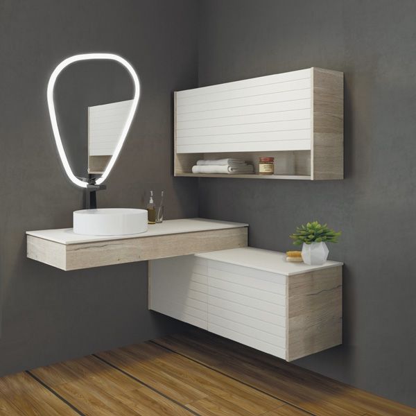 Тумба Comforty Клеон 120 00-00001851 подвесная Белая Дуб дымчатый, артикул 00-00001851