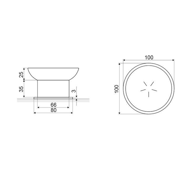 Мыльница настольная EXCELLENT Kobo (хром)