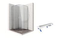 Душевой уголок Ambassador Queen 11011102-ST2, полукруглый, линейный трап, 100х100