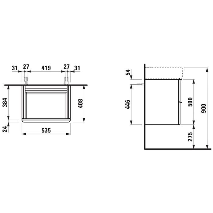 Laufen VAL Раковина 550х420мм с 1 отв. под смеситель, цвет: белый, артикул 8.1028.2.000.104.1