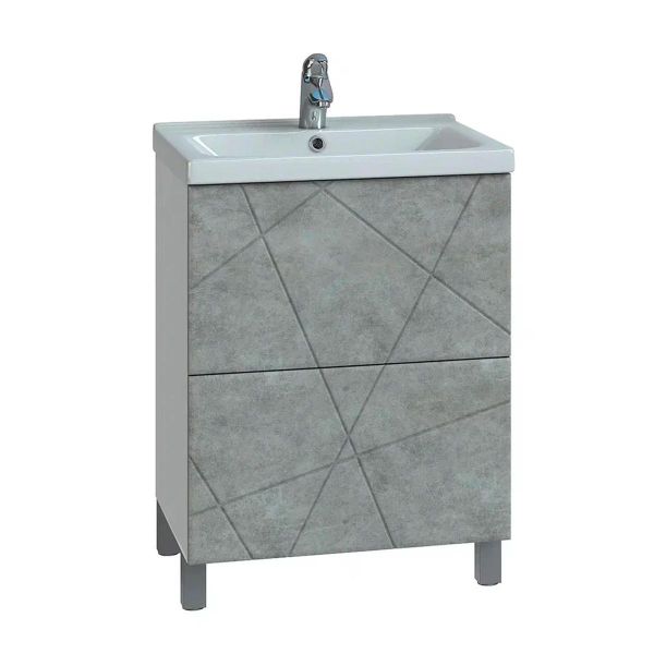 Тумба под раковину напольная VIGO Geometry 015 бетон, 60 см