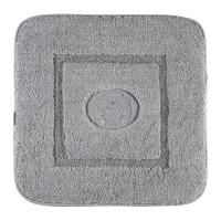 Коврик для ванной комнаты 60х60 см. вышивка логотип MIGLIORE, серый, окантовка серебро