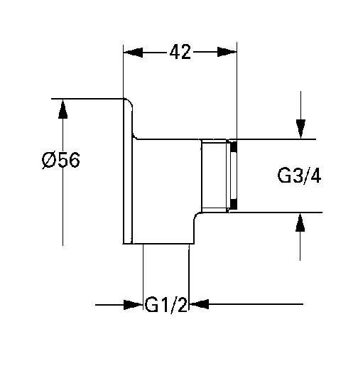Настенное соединение GROHE, хром (12013000)