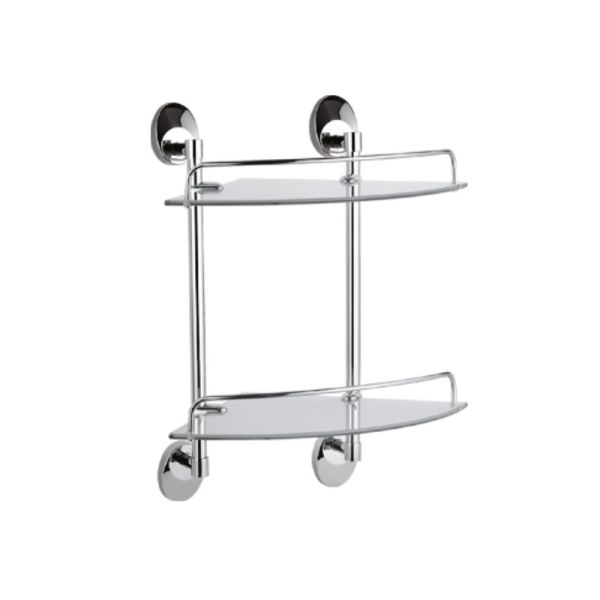 Полка стеклянная угловая Haiba HB1607-2, хром