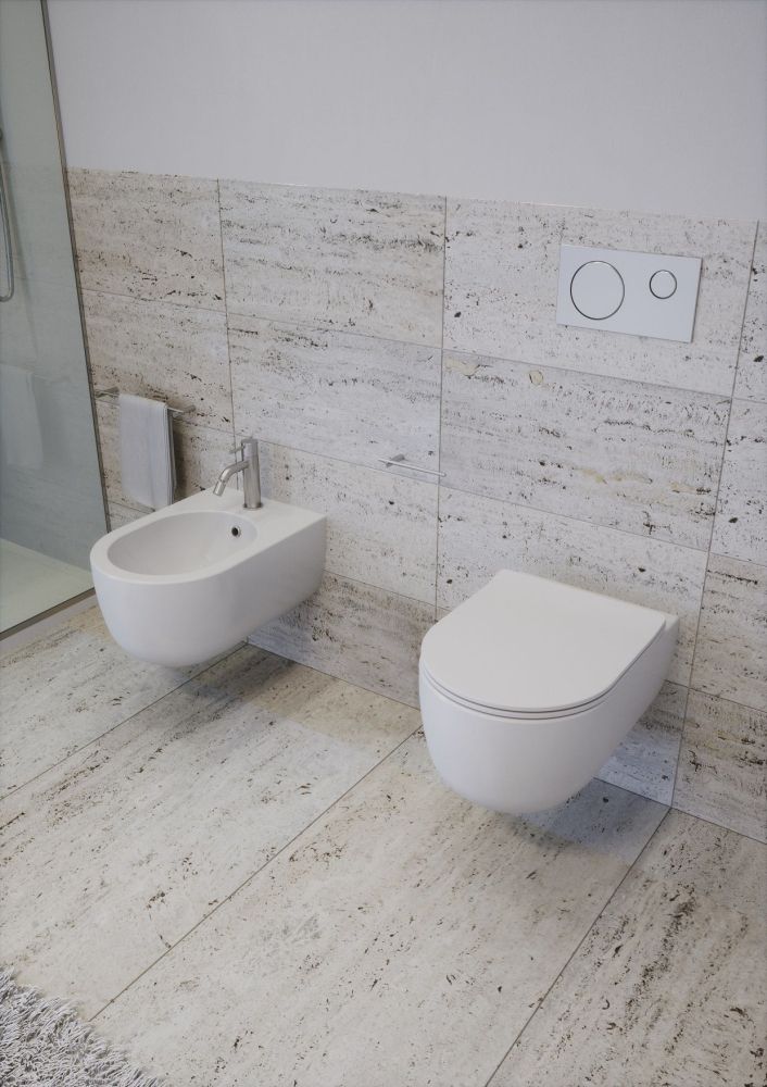 Olympia Milady, подвесной безободковый унитаз c крепежом, 52x37 см, цвет белый глянцевый