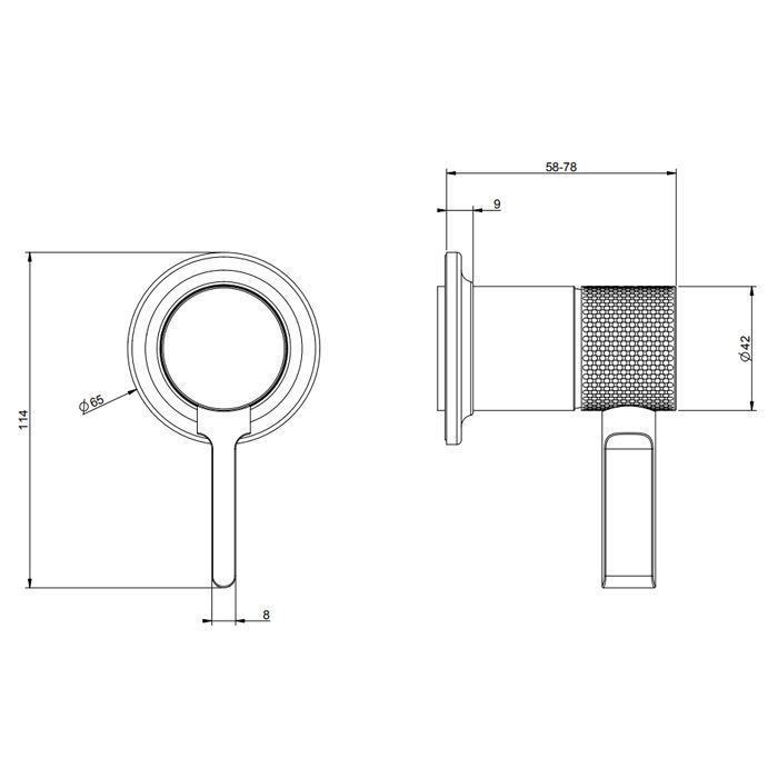 GESSI INCISO Встраиваемый смеситель, на 1/2", на 1 источник (внешняя часть), цвет: brushed black metal pvd