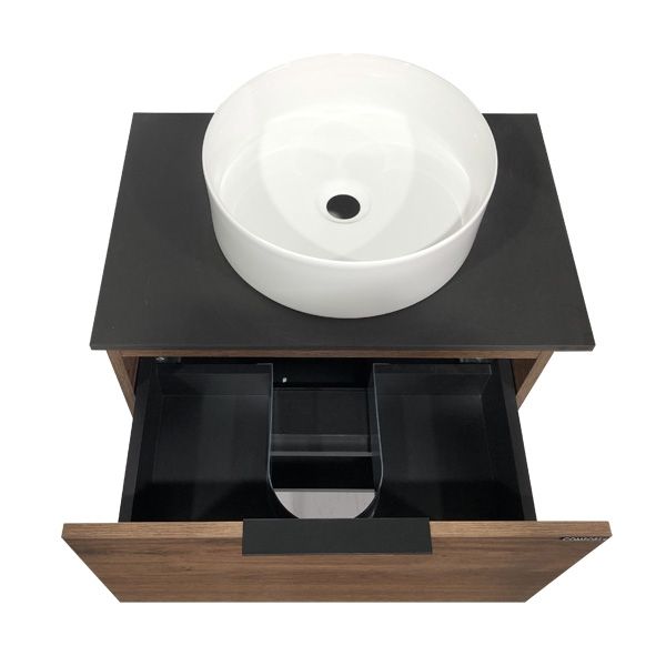 Тумба с раковиной Comforty Штутгарт 60 00-00001698 подвесная Дуб темно-коричневый Черная столешница Тумба с раковиной Comforty Штутгарт 60 00-00001698 подвесная Дуб темно-коричневый Черная столешница