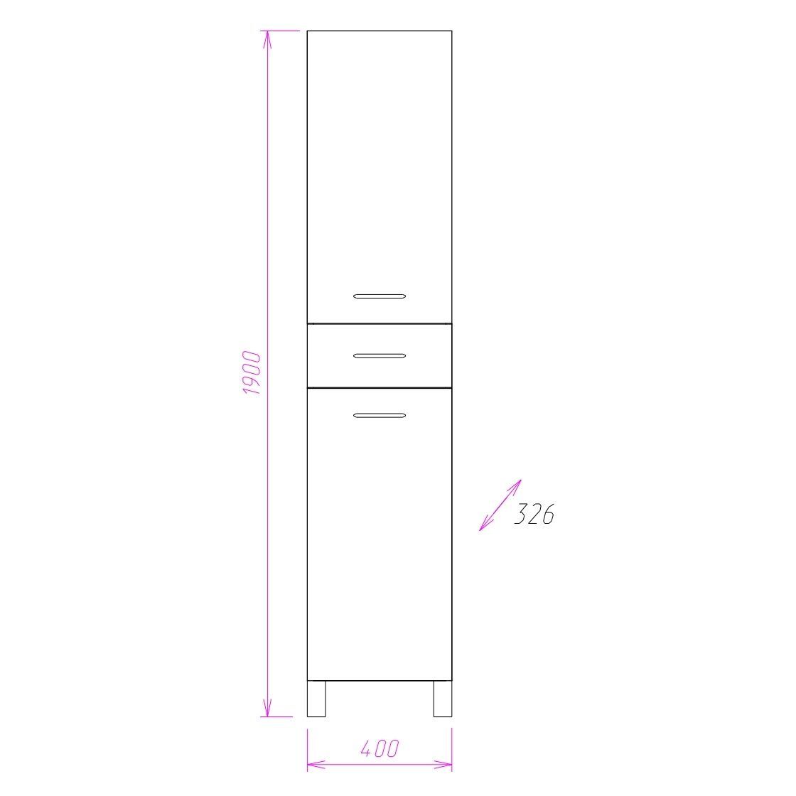 Пенал Onika Модерн 40 напольный, белый, универсальный