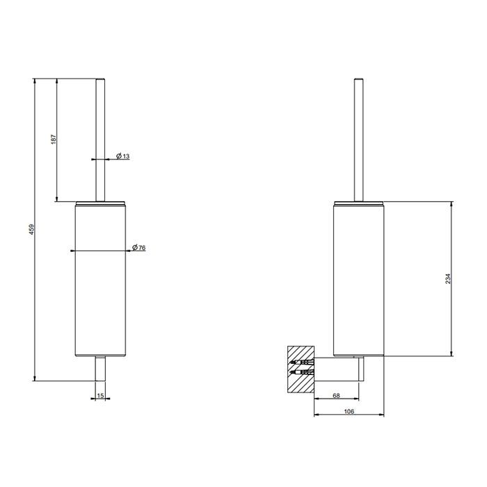 GESSI Origini Ершик настенный черный/Black Metal Brushed PVD