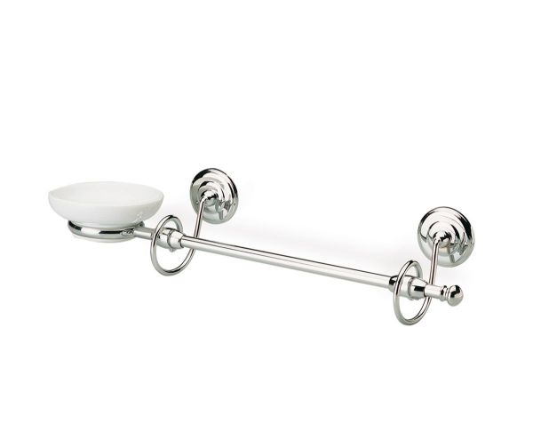 Stil Haus Idra, полотенцедержатель + керамическая мыльница, цвет хром - белая керамика