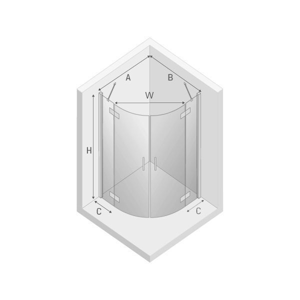 Душевое ограждение NEW TRENDY NEW MERANA BLACK 90x90x195 K-0536 (черный)