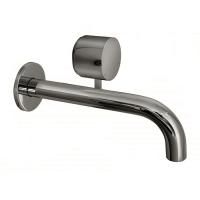 Fantini AF/21 Смеситель для раковины, встраиваемый, на 2 отв, без донного клапана, излив 208мм (наружняя часть), цвет: Matt Gun Metal PVD