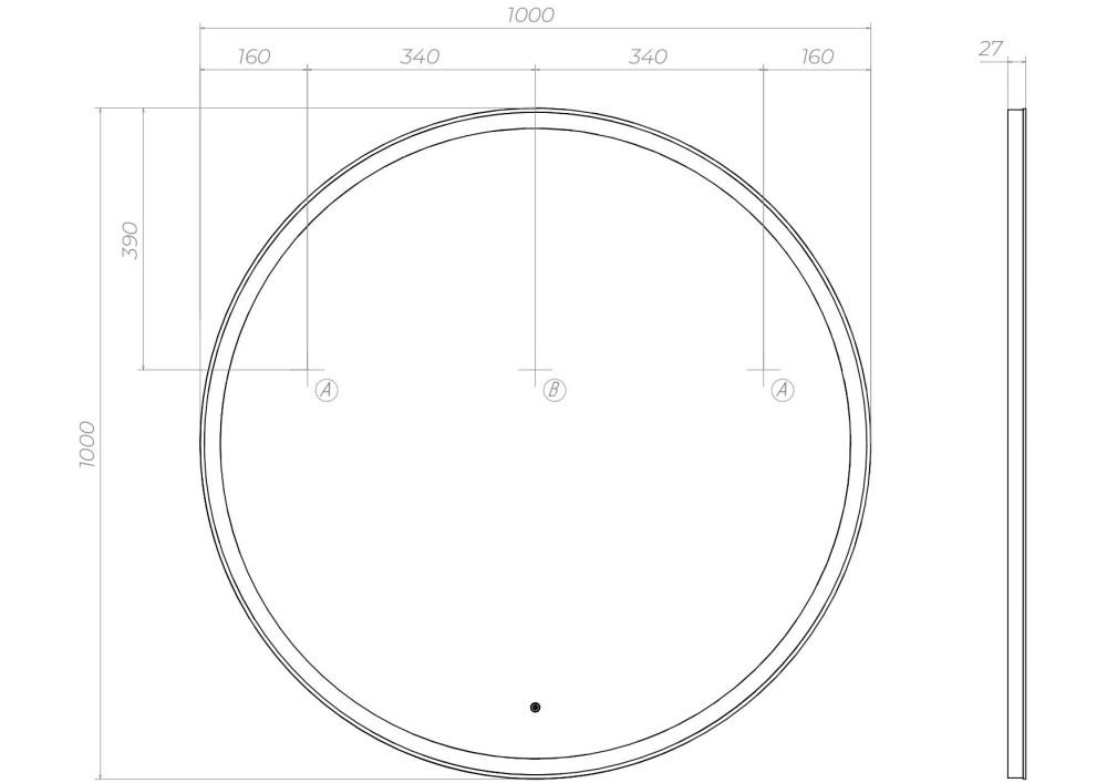 Зеркало VIGO Cosmo z.COS.100.Classic, 100 см, артикул z.COS.100.Classic