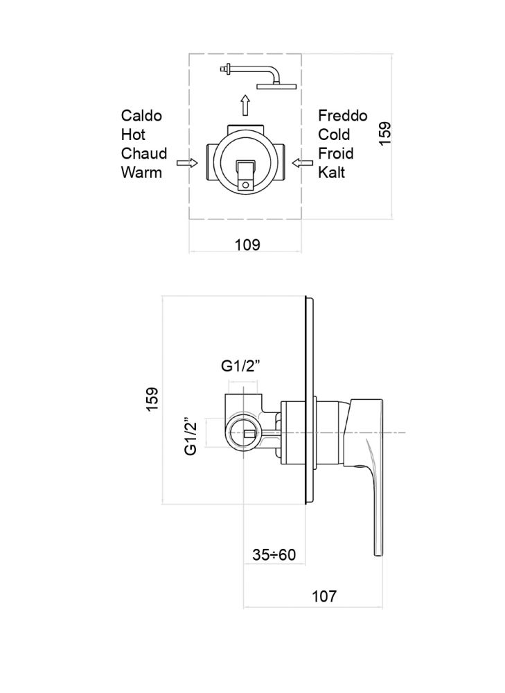Смеситель для душа Fiore KYMA 75CR6515, хром, артикул 75CR6515